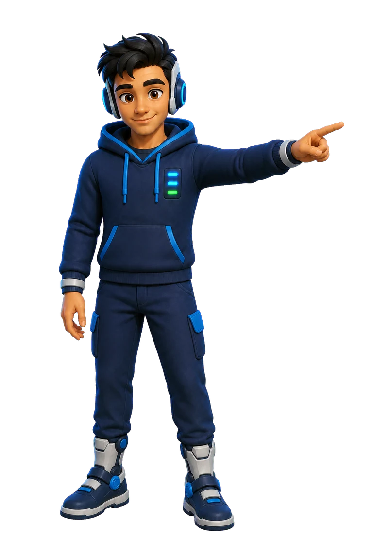 Mascote da AstraHosting apontando para os planos de hospedagem